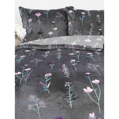 MKLuzkoviny.cz Povlečení mikroplyš Exclusive Vlčí máky tmavě šedé- 140x200 70x90 – Zboží Dáma