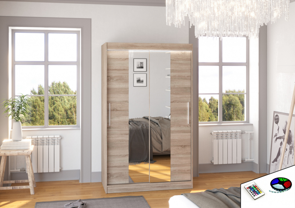 ADRK Furniture Santos 120 Truffle se zrcadlem