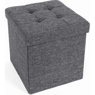 Songmics Mini taburet / stolička s úložným prostorem, tmavě šedý, 38 x 38 x 38 cm LSF27Z – Zbozi.Blesk.cz