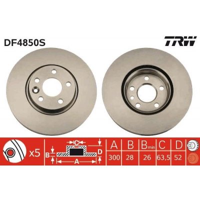 Brzdový kotouč TRW DF4850S | Zboží Auto