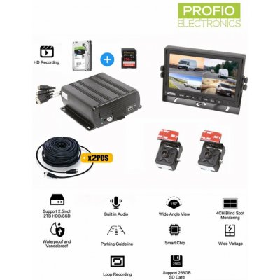 PROFIO X7 - 4 kanálová DVR s nahráváním na HDD 2TB - 10m kabel – Sleviste.cz