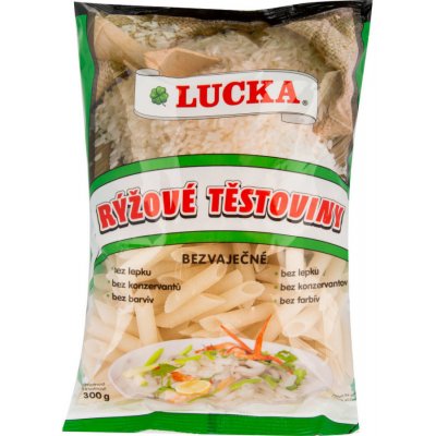 Lucka RÝŽOVÉ TĚSTOVINY PENNE BEZVAJEČNÉ 300 g – Zboží Mobilmania