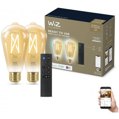 WiZ SADA 2xLED Stmívatelná žárovka ST64 E27/7W/230V 2000-5000K CRI 90 Wi-Fi + DO- WI0152 – Zbozi.Blesk.cz