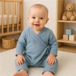 Kojenecký mušelínový overal New Baby blue – Hledejceny.cz