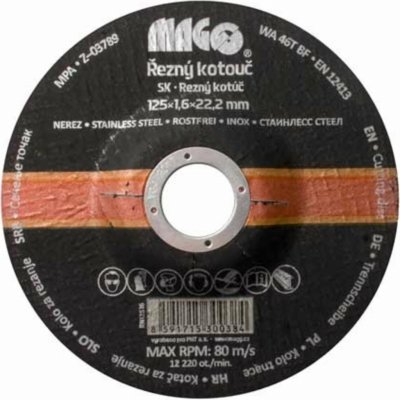 Řezný kotouč na nerez 125x1,6x22,2mm [Obj. kód: RN12516] – Zboží Mobilmania