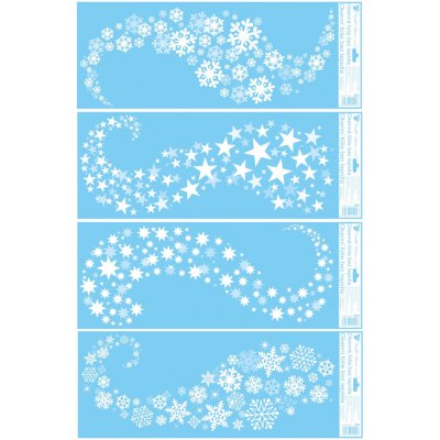 Okenní fólie pruhy 60 x 22,5 cm Vločky hvězdy set – Hledejceny.cz