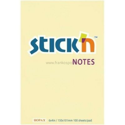 Samolepicí bloček Stick'n by Hopax, 150 x 101 mm, 100 lístků, žlutý – Hledejceny.cz