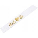 PartyDeco Šerpa Bride To Be bílá - zlaté písmo – Zboží Dáma