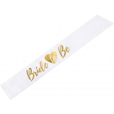 PartyDeco Šerpa Bride To Be bílá - zlaté písmo – Zboží Dáma
