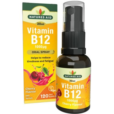 Natures Aid Vitamin B12 Daily Oral Spray Cherry třešeň 30 ml – Hledejceny.cz