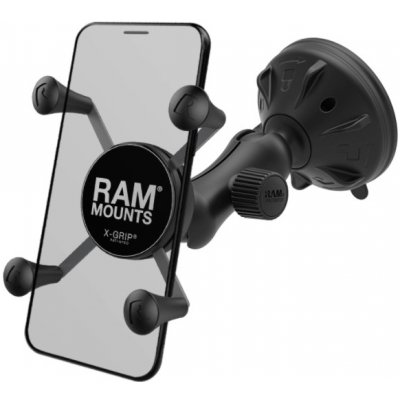Kompletní sestava univerzálního držáku mobilního telefonu X-Grip s přísavkou na sklo, rameno 70 mm, RAM Mounts – Zboží Mobilmania