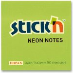 Bloček samolepicí Stick'n Hopax, 76x76 mm, neonově zelený, 100 lístků – Hledejceny.cz