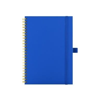 Notes koženkový SIMPLY A5 linkovaný modrá/žlutá spirála