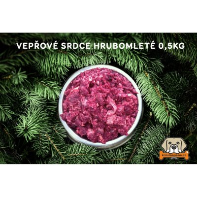 Krmimmasem.cz Vepřové srdce hrubomleté 0,5 kg – Sleviste.cz