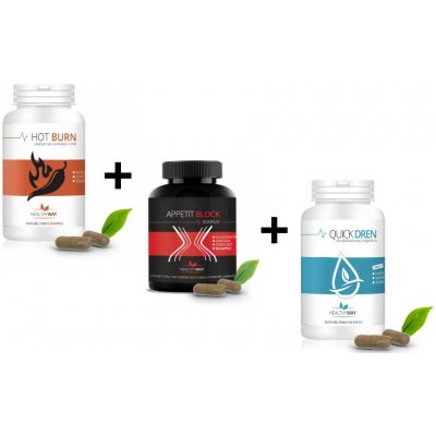 Healthy Way Appetit block komplex 90 kapslí Hot Burn 60 kapslí a Quick dren 60 kapslí akce léto – Hledejceny.cz