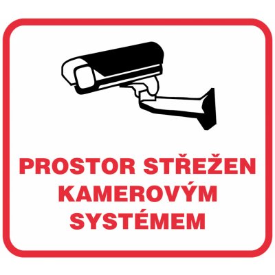 Walteco Prostor střežen kamerovým systémem 90x90mm, samolepka Množství: 10 ks , 20319BP2 – Zboží Dáma
