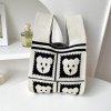 Taška  Bear Checkered Trendy Tote Šedý medvěd