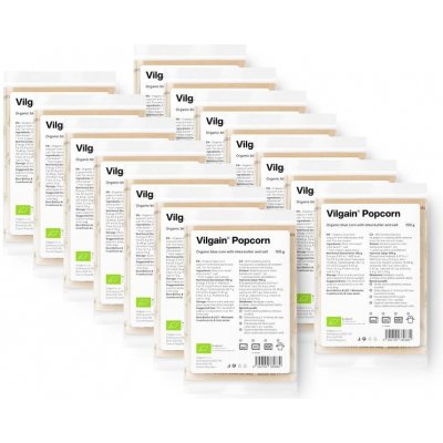 Vilgain Popcorn do mikrovlnky BIO – 14× solený z modré kukuřice 100 g – Zboží Dáma
