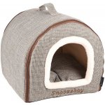 Flamingo Snoozebay Pelíšek pro kočky hnědý krémový 35 x 45 x 35 cm – Sleviste.cz