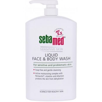 Sebamed Wash jemná mycí emulze na tělo a obličej s olivovým olejem For Dry and Sensitive Skin 200 ml