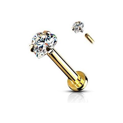 Šperky4U piercing do brady labreta cartilge čirá LB1095GD-1206 – Zboží Dáma