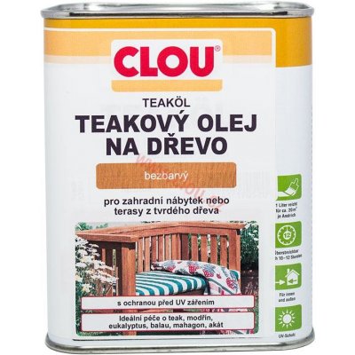 Clou TEAKÖL (Teakový olej na dřevo) bezbarvý 2,5L – Zbozi.Blesk.cz