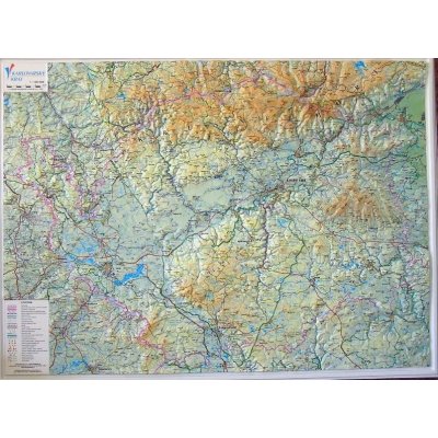Karlovarský kraj - plastická mapa 100 x 75 cm v dřevěném rámu – Hledejceny.cz