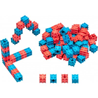 ReWood spojovací kostky červená/modrá 100