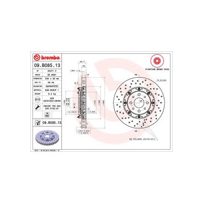 BREMBO brzdový kotouč 09.B085.13 – Zboží Mobilmania