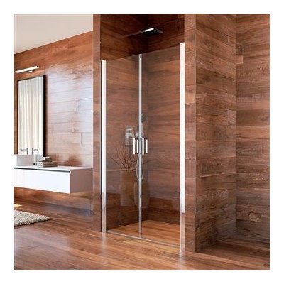 Lima sprchové dveře dvoukřídlé lítací do niky 90x190 cm, chrom, Point sklo – Sleviste.cz