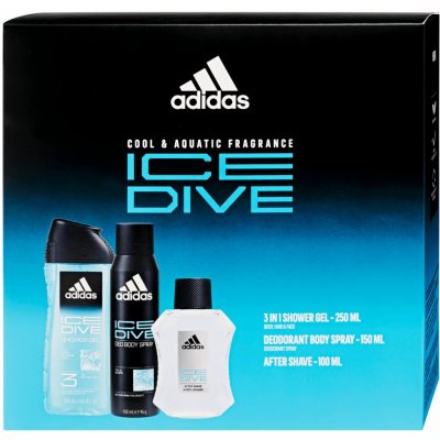 Adidas Ice Dive Men EDT 50 ml + deospray 150 ml + sprchový gel 250 ml dárková sada – Sleviste.cz