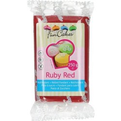 FunCakes Rubínově červený rolovaný Fondant Ruby Red barevný Fondán 250 g