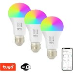 Immax NEO LITE SMART sada 3x žárovka LED E27 9W RGB+CCT barevná a bílá, stmívatelná, Wi-Fi, TUYA – Hledejceny.cz