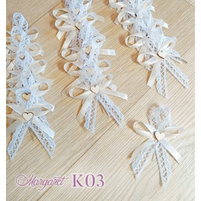 Krajkové svatební vývazky K03 (Cream) – Zboží Dáma
