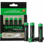 PATONA nabíjecí baterie AAA/LR03 Li-Pol 500mAh 1,5V s USB-C nabíjením, 4ks v balení