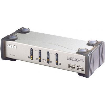 Aten CS-1734A KVM přepínač 4-port KVMP USB+PS/2, usb hub, audio, 1.2m kabely – Zbozi.Blesk.cz