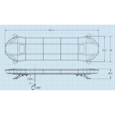 Stualarm LED rampa 860mm, oranžová, 12-24V, homologace ECE R65