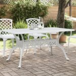OMAXI 475427 Zahradní stůl bílý 150 x 90 x 72 cm litý hliník – Hledejceny.cz
