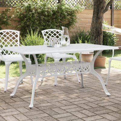 OMAXI 475427 Zahradní stůl bílý 150 x 90 x 72 cm litý hliník – Hledejceny.cz