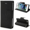 Pouzdro a kryt na mobilní telefon Apple Mercury / kryt pro Apple iPhone 5 / 5S / SE - Mercury, Fancy Diary Black/Black