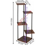 SPRINGOS Kovový stojan na květiny FLORAE 106 cm tmavě hnědý – Zboží Dáma
