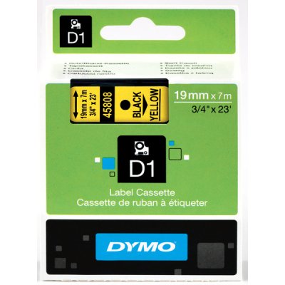 Páska Dymo D1 19 mm x 7m, černý tisk/žlutý podklad, 45808, S0720880 – Hledejceny.cz