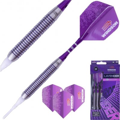 Set šipek s mosaznými barely a plastovými hroty Windson LAVENDER 16 G Fialová,Stříbrná – Zboží Dáma