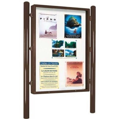 PROCITY Jednostranná vitrína Carrefour 1700x1255 mm, včetně sloupků, hnědá | Zboží Auto