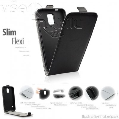 Pouzdro Forcell Slim Flip FLEXI Lenovo A859 / černé vertikální černé