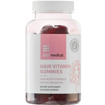 USA medical HAIR VITAMIN GUMMIES 60 Gummies malina – Hledejceny.cz