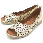 Iberius dámské kožené baleríny 5612-315 zlatá – Zboží Mobilmania