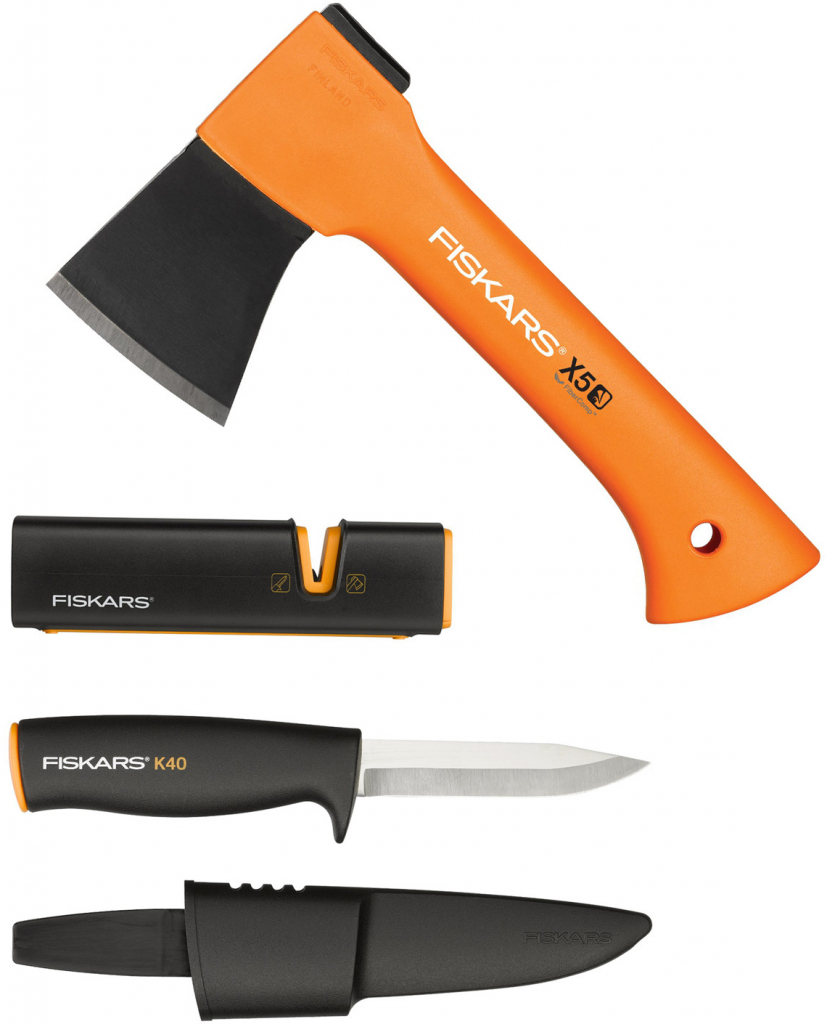 Fiskars 1025441 SET sekera X5 a nůž K40 a ostřič Xsharp od 1 369 Kč -  Heureka.cz