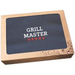 Povlečení Plus Pánská zástěra na grilování v dárkovém balení šedá 72x100 GRILL MASTER HVĚZDY