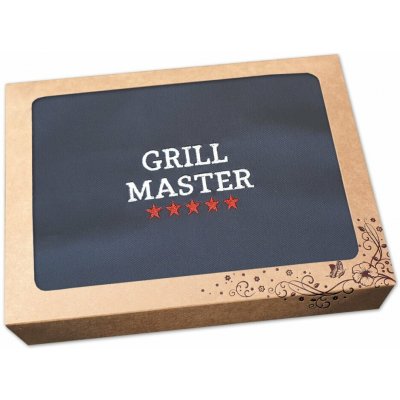 Povlečení Plus Pánská zástěra na grilování v dárkovém balení šedá 72x100 GRILL MASTER HVĚZDY – Hledejceny.cz